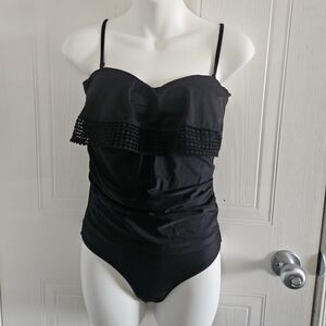 OP Black Swimsuit with Spaghetti Straps ( Removable ) CH = SM